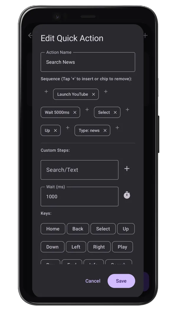 Aruk: TV Remote App Customize Quick Actions