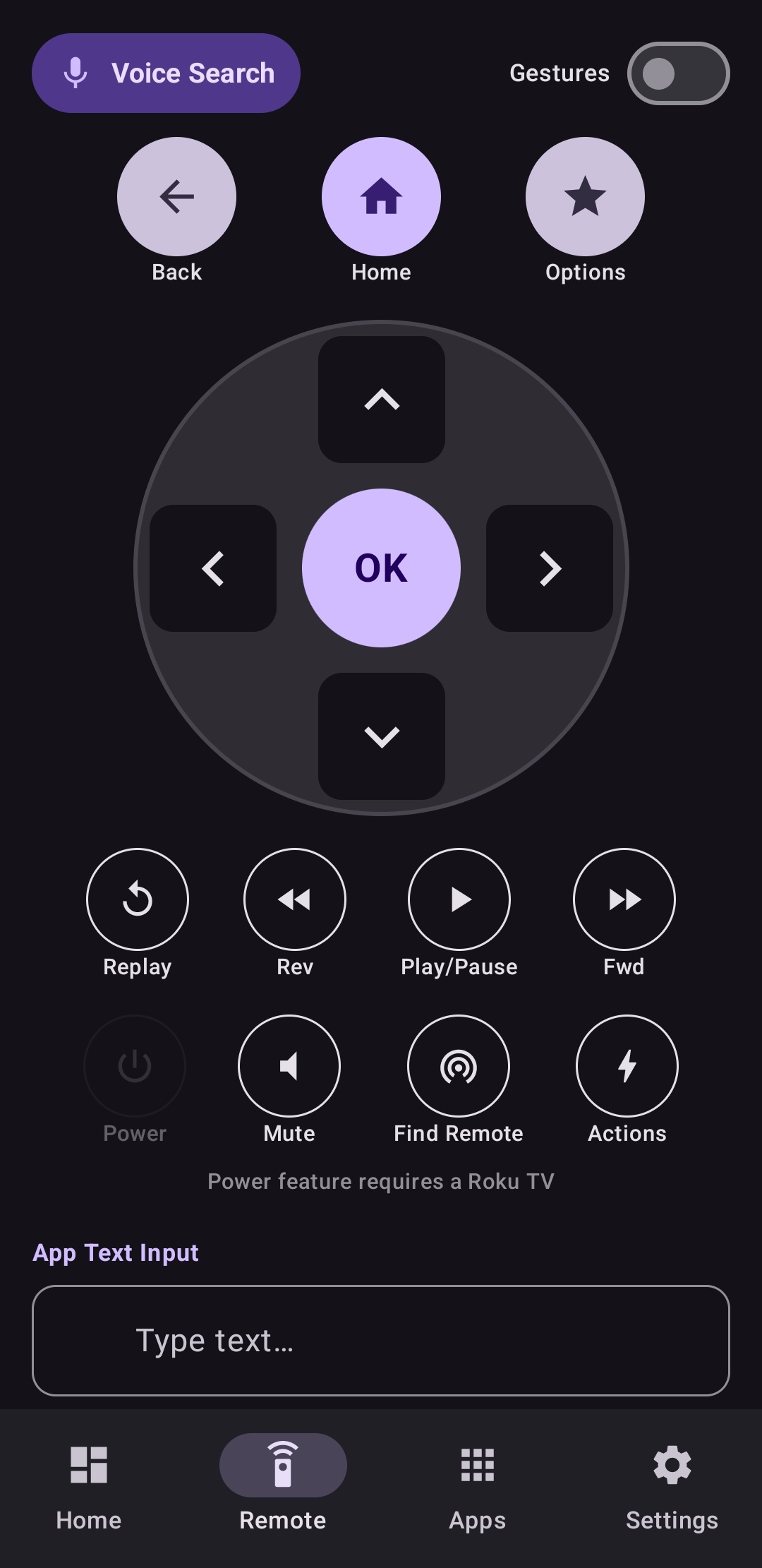 Roku TV Remote Control App Remote Control Interface - Navigation and Control